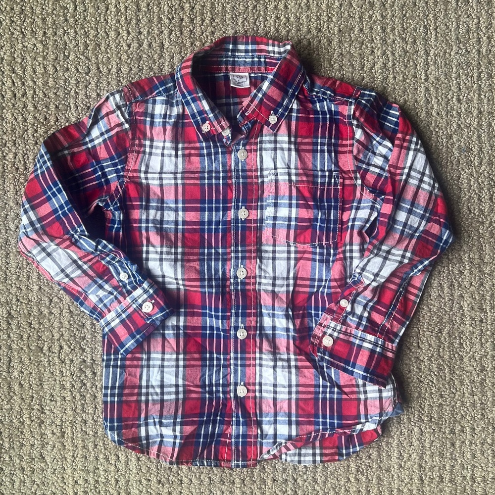 Baby Gap plaid button down shirt size 5T